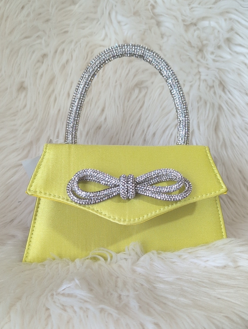 Women's Rhinestone Bow Satin Handbags Evening Clutch